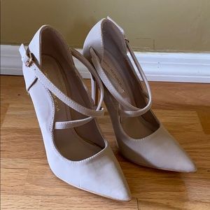 Shoe Republic LA | Nude Pointed Heels Strap Classy